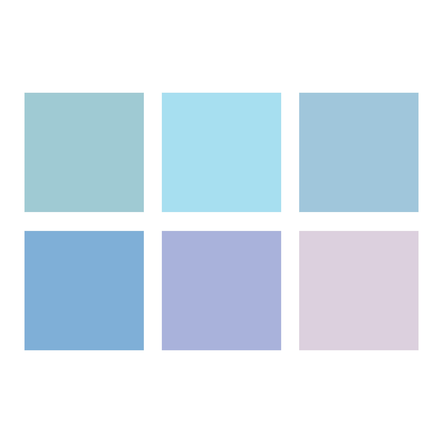 Lavender Skies colour chart featuring soft blue, lavender and pastel heritage paint shades