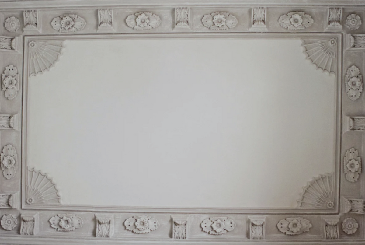 Decorative lime plaster panel showing a traditional breathable plaster finish for heritage interiors